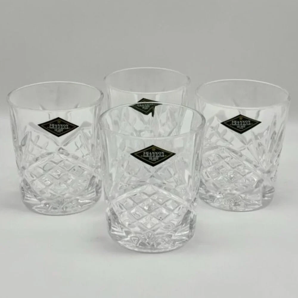 Shannon Crystal by Godinger Dublin Collection Dbl Old Fashioned Glasses Set Of 4 - Picture 2 of 15